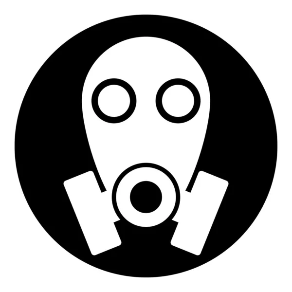 Masque à gaz symbole bouton sur fond blanc — Image vectorielle