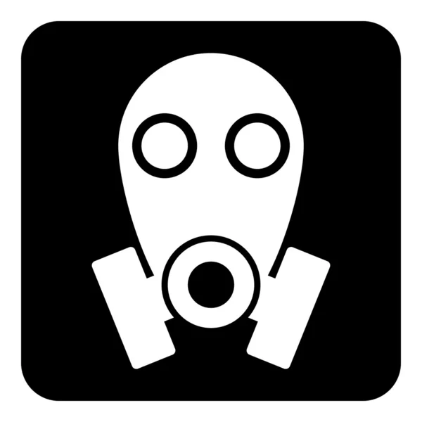 Masque à gaz symbole bouton sur fond blanc — Image vectorielle