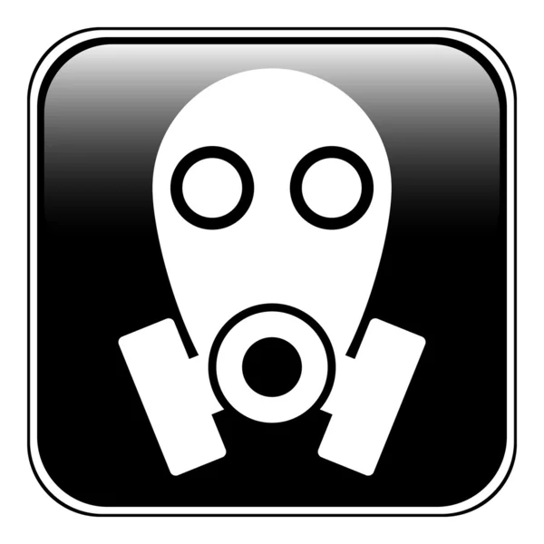 Masque à gaz symbole bouton sur fond blanc — Image vectorielle