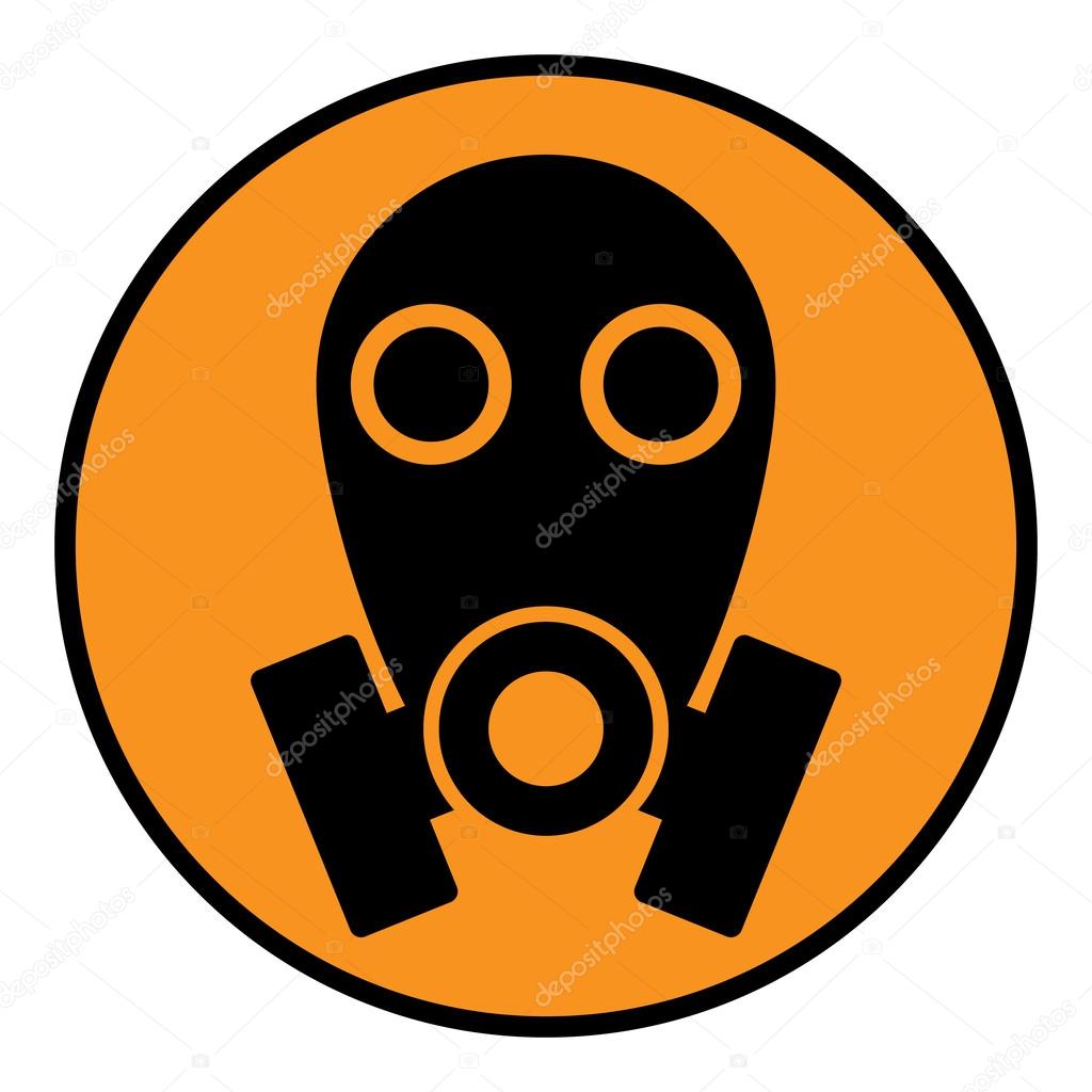 Gas mask sign on white background