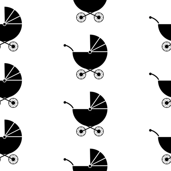 Kinderwagen-Symbol nahtloses Muster — Stockvektor