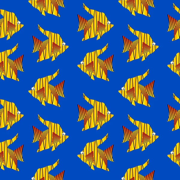Tropic fish seamless pattern — Stock Vector
