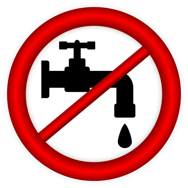 Kein Wasserzapfschild — Stockvektor