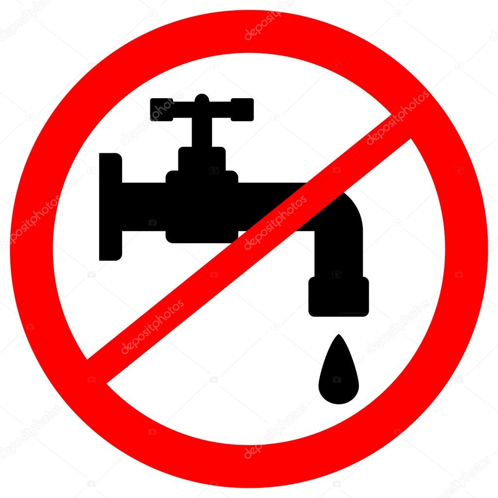 No water tap sign