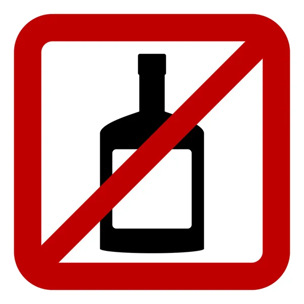 Signo de prohibición del alcohol — Vector de stock