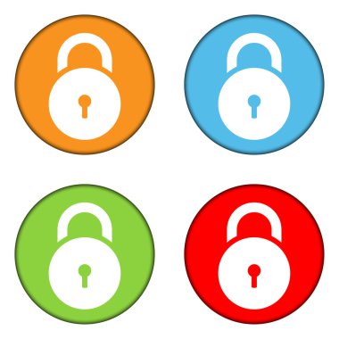 Kilit simgesi düğmeleri kümesi