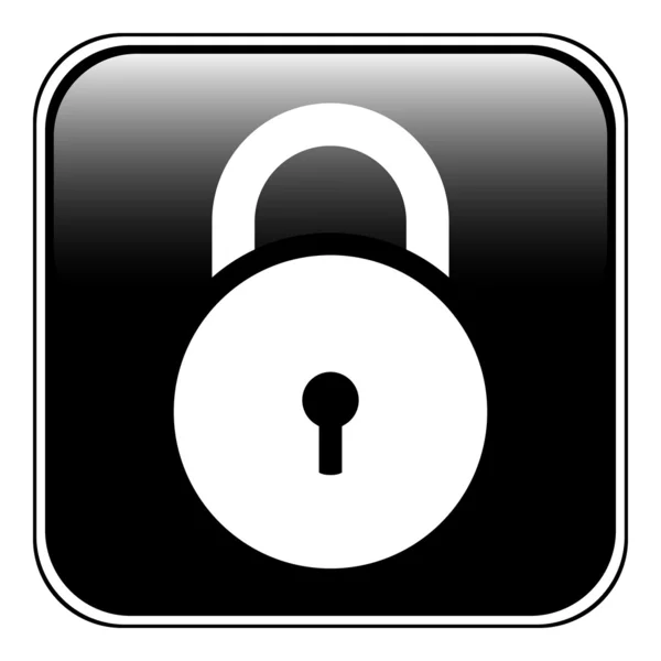 Lock symbol button — Stock Vector