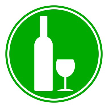 şişe ve glasse düğmesi