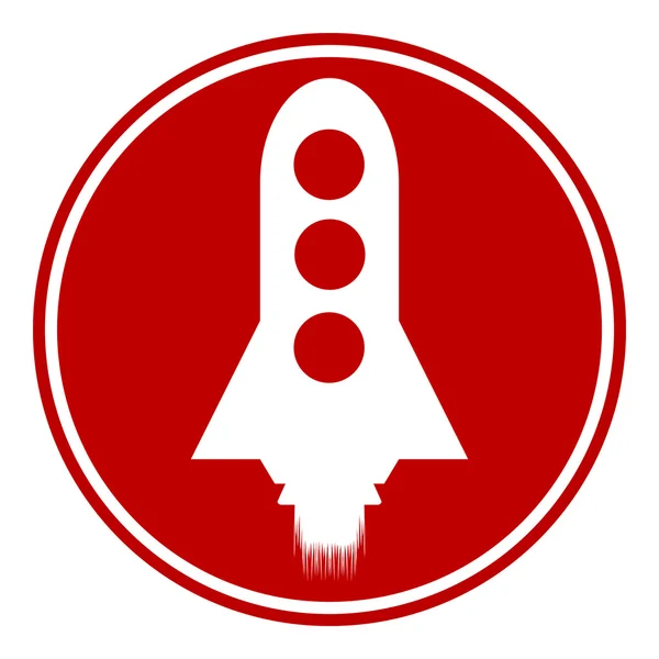 Starting rocket button — Stock Vector