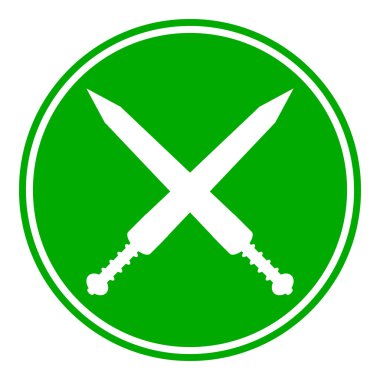 çapraz gladius kılıç düğmesi