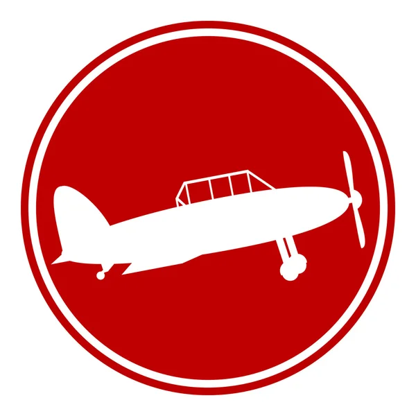 Retro military airplane button — Stock Vector