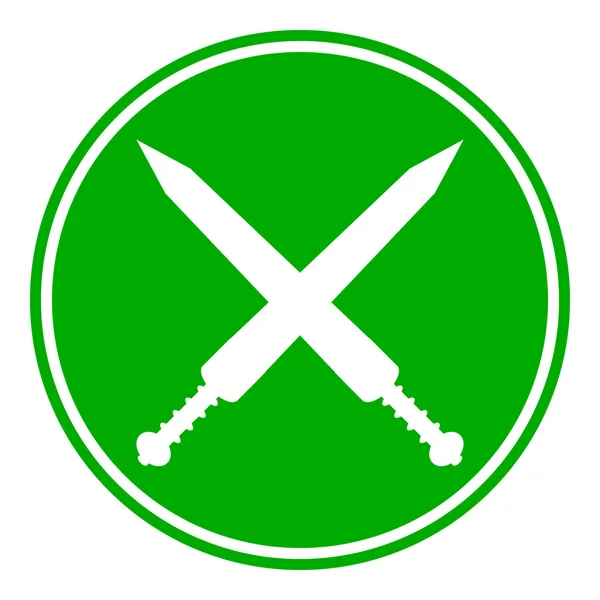 Bouton d'épée gladius croisé — Image vectorielle