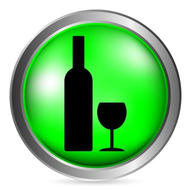 şişe ve glasse düğmesi