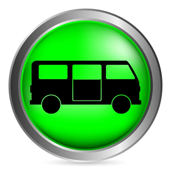 Minibus button — Stock Vector