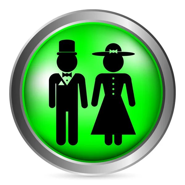 男性と女性のトイレ記号ボタン — ストックベクタ