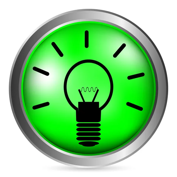Light bulb button — Stock Vector