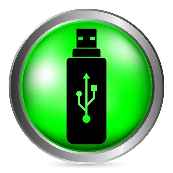 Usb flash button — Stock Vector