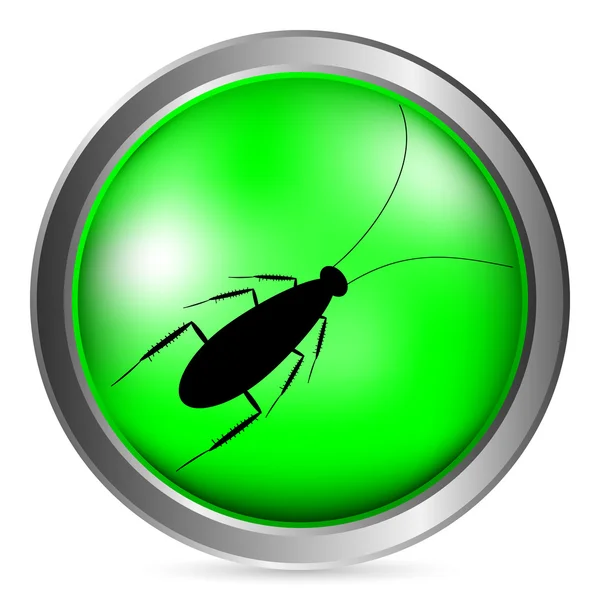 Cockroach button — Stock Vector