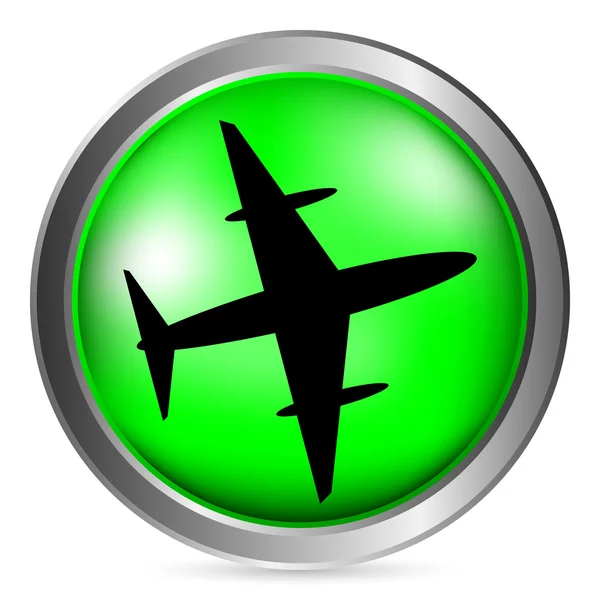 Letadlo tlačítko — Stockový vektor