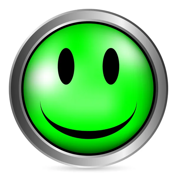 笑顔の顔の丸ボタン — ストックベクタ