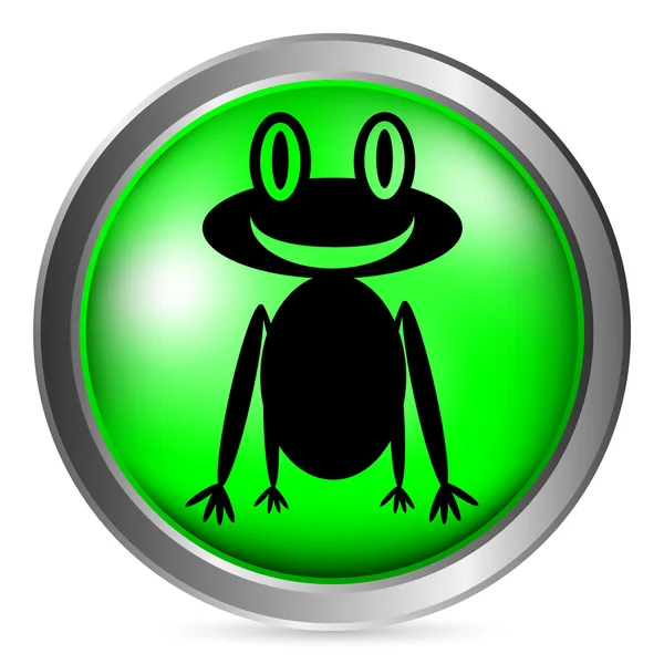 Frog button — Stock Vector