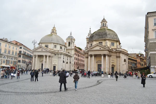 Piazza del Popolo en Roma. — Foto de Stock
