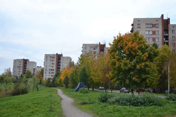 Street in Metallostroy town. — Stock Photo, Image