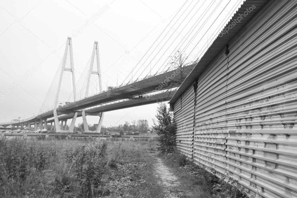 Cable-Stayed Bridge in St.Petersburg.