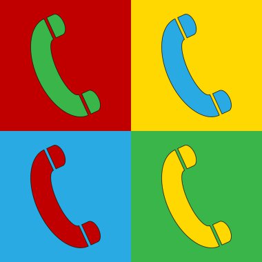 Pop art telefon erkek simgeler.