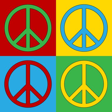 Pop art barış simgesi simgeleri.