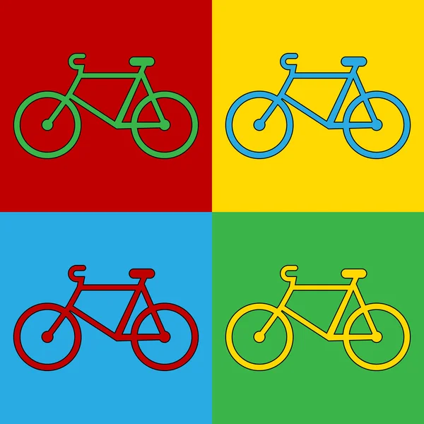 Pop art bike symbol icons. — Stock Vector