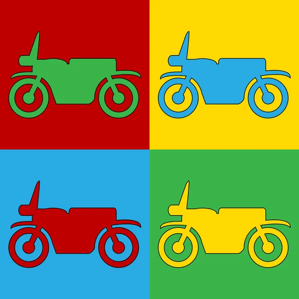 Pop art motorcycle symbol icons. — Stock Vector
