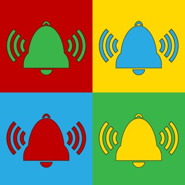Pop art bell sembol simgeler.