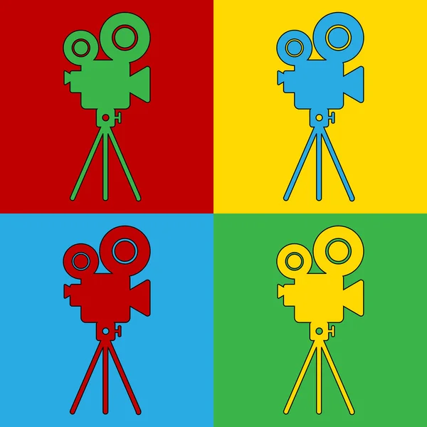 Symbool pictogrammen van de camera van de pop-art. — Stockvector