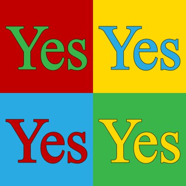 Pop art Evet sembol simgeler.