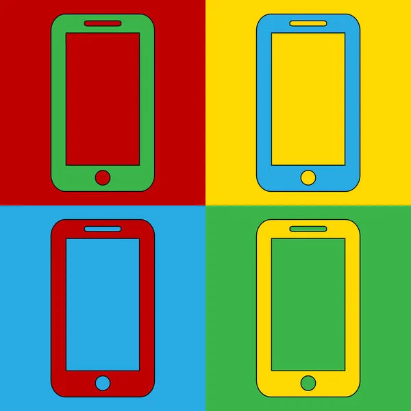 Pop art phone symbol icons. — Stock Vector