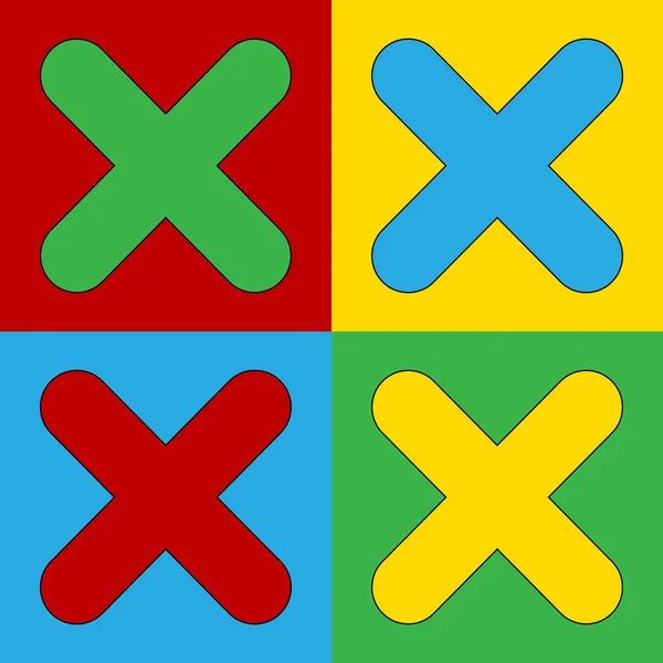 Pop art delete symbol icons. — Stock Vector