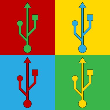 Pop art usb sembol simgeler.