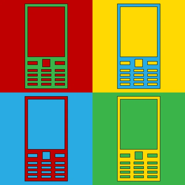 Popart-Symbole für Telefone. — Stockvektor