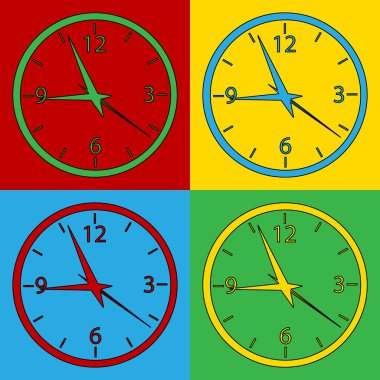Pop art saat sembol simgeler.