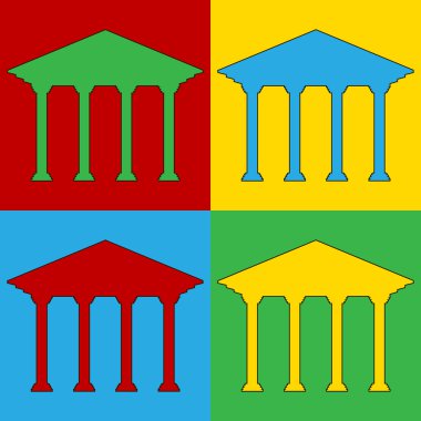 Pop art banka sembol simgeler.