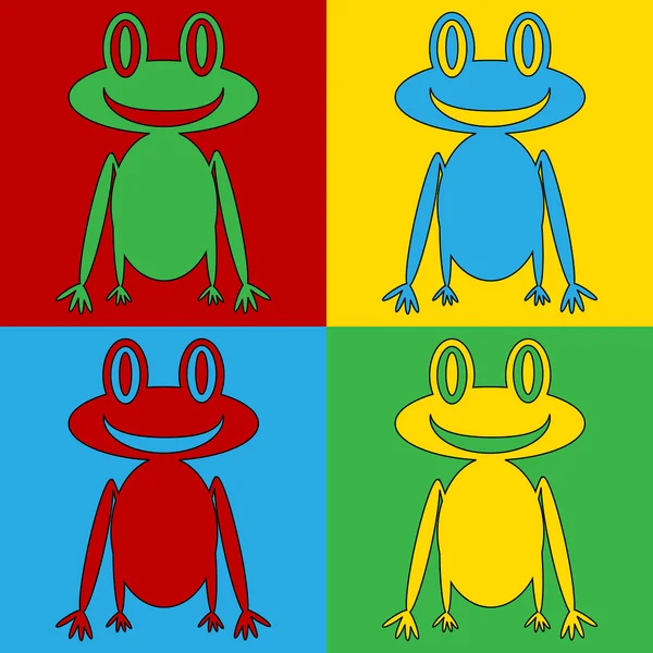 Pop art kurbağa sembol simgeler.