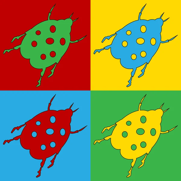 Pop Art Bug Symbole. — Stockvektor