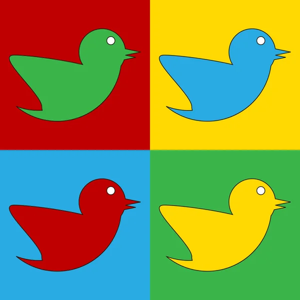 Pop Art Vogel Symbol Symbole. — Stockvektor