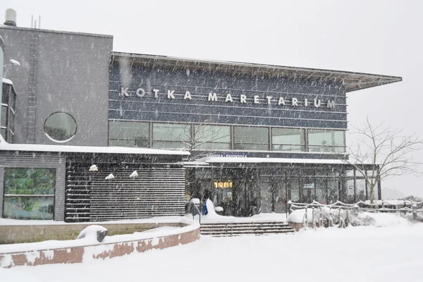 Restaurant in kotka im Winter. — Stockfoto