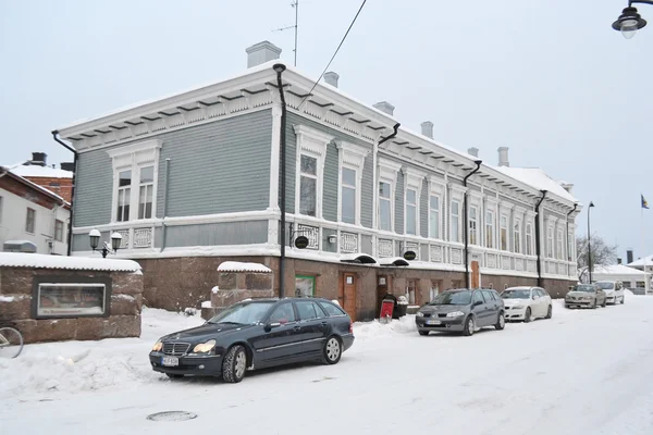 Rua em Kotka no inverno . — Fotografia de Stock