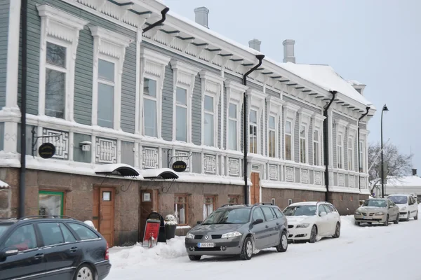 Rua em Kotka no inverno . — Fotografia de Stock