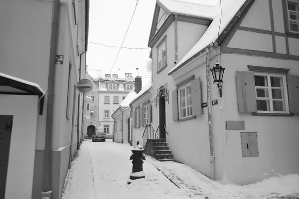 Vista del centro de Riga en invierno . — Foto de Stock