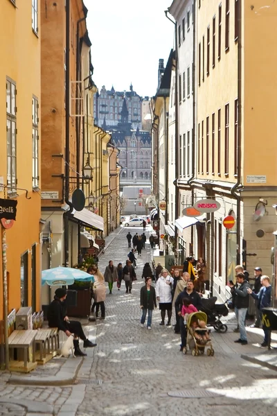Straat in centraal deel van stockholm. — Stockfoto