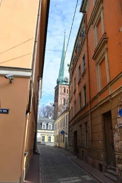 Riga'da merkezi Street. — Stok fotoğraf